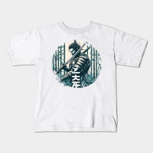 samuray kimono katana bamboo Kids T-Shirt